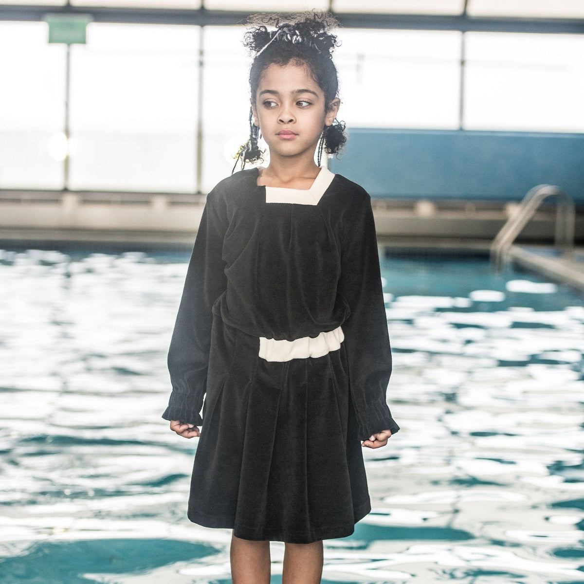 Black Velvet Dress for Girls