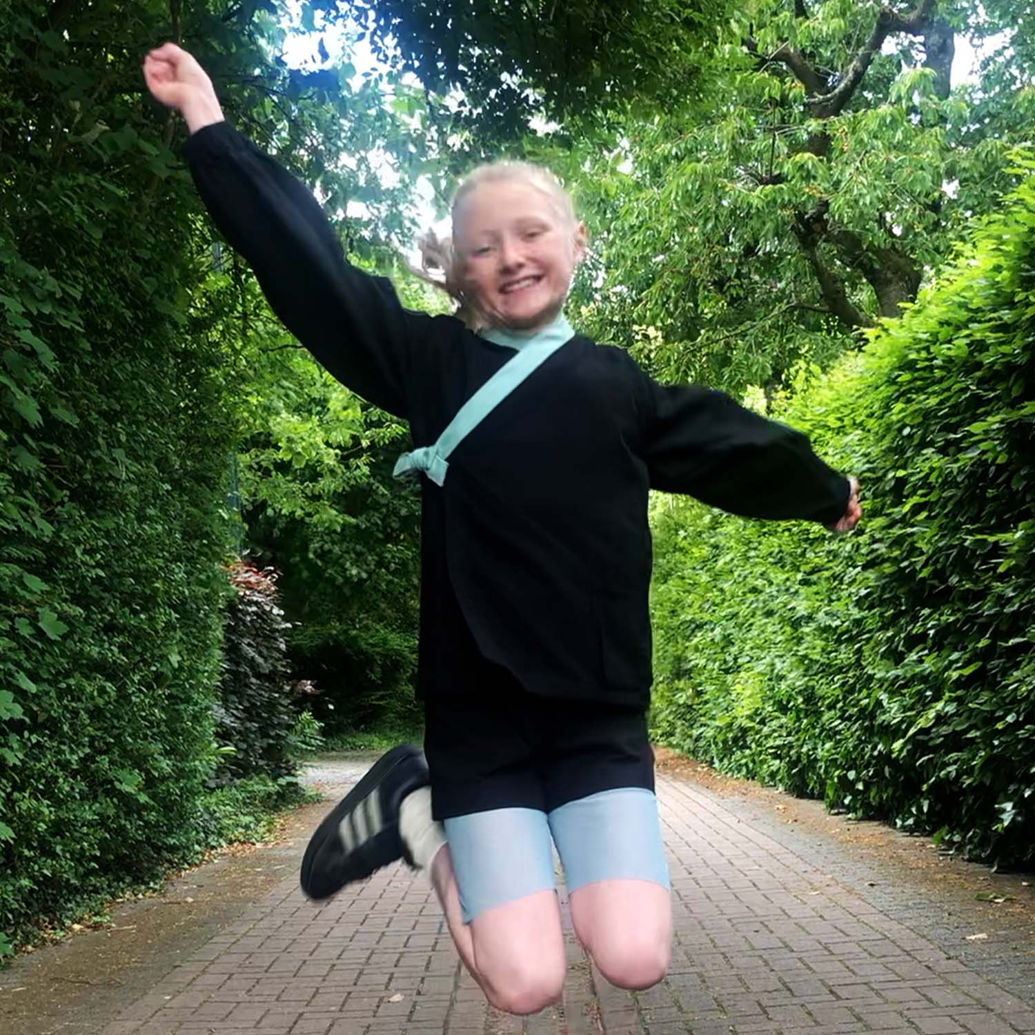 Kids' Sheer Jersey Shorts in Blue Tulle